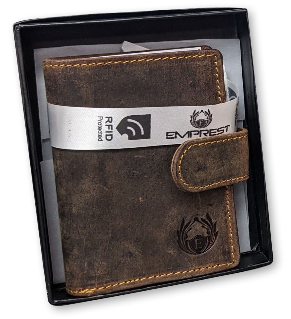 Emprest Brown Leather Wallet with RFID Protection