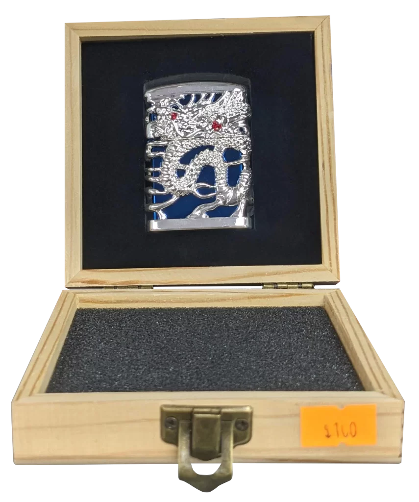 Zippo Style lighter. Blue & Silver